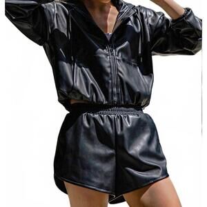 NEW RAE MODE women's lovell faux leather jacket in black